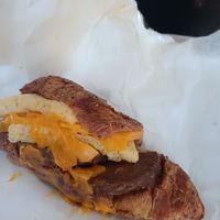 Croissant de beyond meat at Gregory's Coffee - 6th Ave in New York City