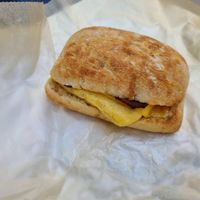 Veg bacon at Gregory's Coffee - 6th Ave in New York City