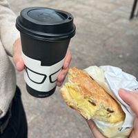 “Vegan Bec”- delicious not too heavy. Drink, “Fall Oat Boy”(love that lol) really good. Recommend both.   at Gregory's Coffee - 6th Ave in New York City