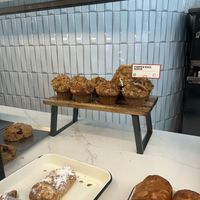 Food case at Gregory's Coffee - 6th Ave in New York City