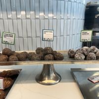 Food case at Gregory's Coffee - 6th Ave in New York City