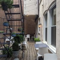 Outdoor seating at Empanada Gourmet in Lancaster