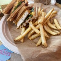 Waffle chick’n sandwich  at Lokales in Bayamon