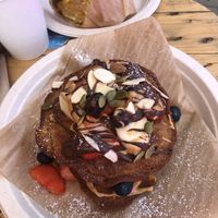 Pancakes with hazelnut and peanut butter at Lokales in Bayamon