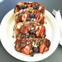 French toast with hazelnut drizzle   at Lokales in Bayamon