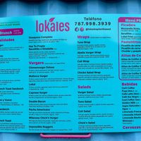 Updated menu as of April 2023 at Lokales in Bayamon