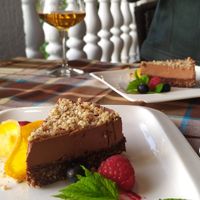 Vegan chocolate cake with nuts at Braavos in Banjole