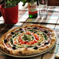 Game of corns pizza, vegan option at Braavos in Banjole