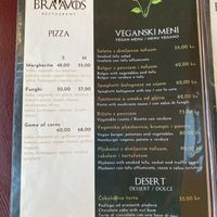Speisekarte  at Braavos in Banjole