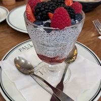 Chia pudding with berries at Paul Bakery & Restaurant in Amman