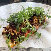 The other vegan Zapiekanka (with barbecue sauce etc.)  at Kazik in Amsterdam