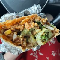 Old timer burrito with vegan queso + sour cream   at Unity Taqueria in Philadelphia