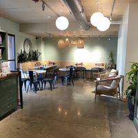 Almost always an empty seating area (bathrooms to the right)  at Soulberry Natural Market in New Hope