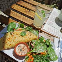 Vegan savory pancake at Sunrays Kitchen in Lagos