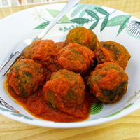 Albondigas de espinaca at La Cosa Vegana in Granada