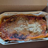 Yummy lasagna at La Cosa Vegana in Granada