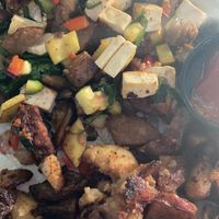 Veggie scramble no egg, added potatoes at Three Little Birds Cafe in Charleston