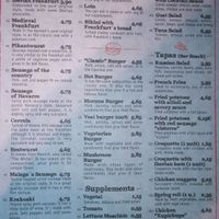 Menu at Chester in Andorra La Vella