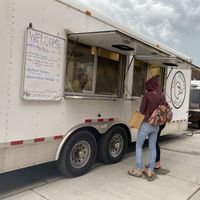 Van life outside the Duluth Cider company  at The Grumpy Goose in Duluth