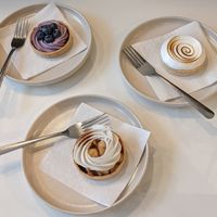 Three tarts, inc. meringue! at Vegateau in Montreal