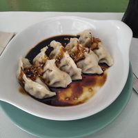 Gyozas de shitake con salsa de soja at Contracorriente in Ourense