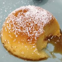 Flan de naranja at Contracorriente in Ourense