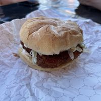 Chicken sandwich (Big E 2024) at Soulfully Vegan in Middletown