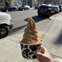 Vanilla large cup with peanut butter shell 😋  at Vaca's Creamery in Chicago