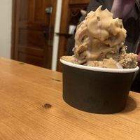 Swirl with pb shell and cookie dough   at Vaca's Creamery in Chicago