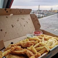 Vegan fish & chips  at Beach Buoys in Margate