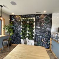 Cool mural and plant wall at A Little Cafe in Wildwood Crest