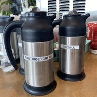 Well labeled oat and soy milks! at A Little Cafe in Wildwood Crest