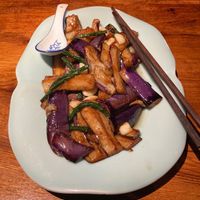 Chinese long beans with eggplant. at Szechuan Mountain House in New York City