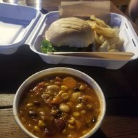 The vegan chili is incredible, the picture doesn't do it justice at Yavapai Tavern in Grand Canyon Village