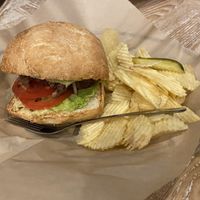 Vegan burger with impossible patty  at Yavapai Tavern in Grand Canyon Village