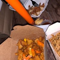 OMG DELICIOUS and crunchy soy orange chx and yummy cream chz wontons!!!! at Veggie Village in Chandler