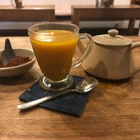 Hot turmeric  at Warung Sopa - Jl Sugriwa in Ubud