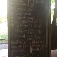 Menu board at sopa at Warung Sopa - Jl Sugriwa in Ubud