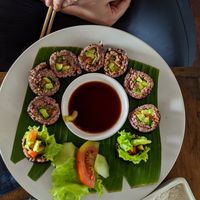 Delicious sushi plate at Warung Sopa - Jl Sugriwa in Ubud