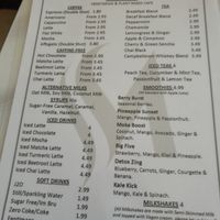 Menu at Moka  in Ardrossan