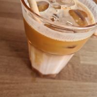 Caramel oat iced latte at Tu Mundo Coffee in Prestatyn