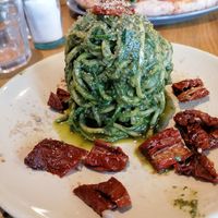 Courgette spaghetti wt pesto and dry tomatoes  #Veganuary at Purezza in Manchester
