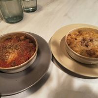 Macaroni cheese, meatballs in marinara sauce at Purezza in Manchester
