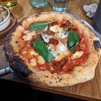 Four cheese pizza at Purezza in Manchester