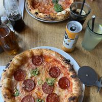 marga and pepperoni pizzaa  at Purezza in Manchester