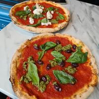 Pesto pizza and at Purezza in Manchester