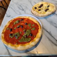 Pesto pizza and foccacia at Purezza in Manchester