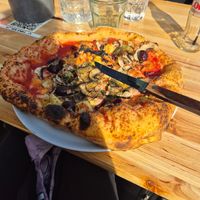 Four seasons pizza at Purezza in Manchester
