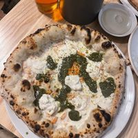 Pistachio pesto pizza   at Purezza in Manchester