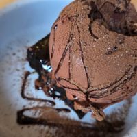 Chocolate brownie with Chocolate ice cream at Purezza in Manchester